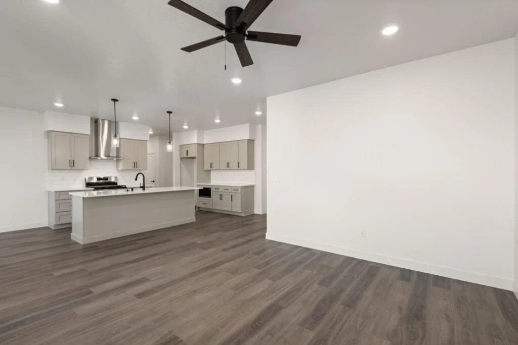 kitchen & living room